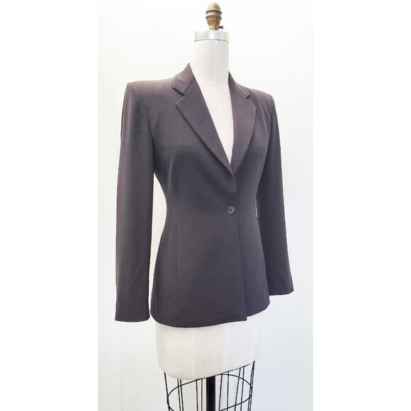 EMPORIO ARMANI Womens Dark Gray  2-Piece Pant Power Suit Blazer Jacket 38 / 40 - Picture 2 of 16